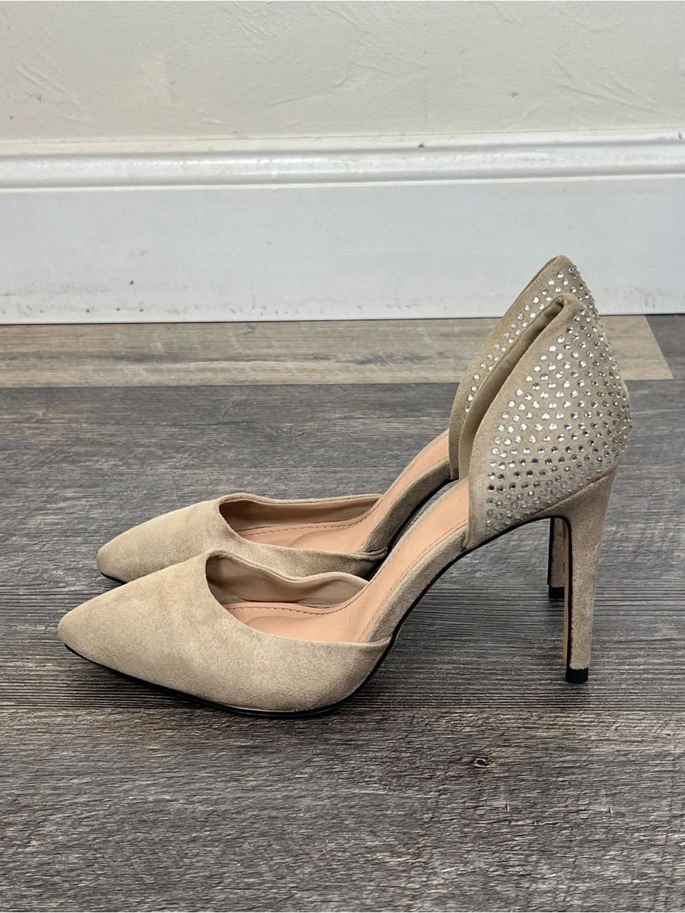 Sergio Bari taupe tan suede leather heels pumps shoes size 8 B100